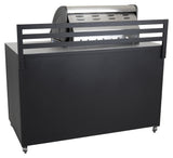 Fornax Outdoor kitchen with space for barbecue, Black/Teak