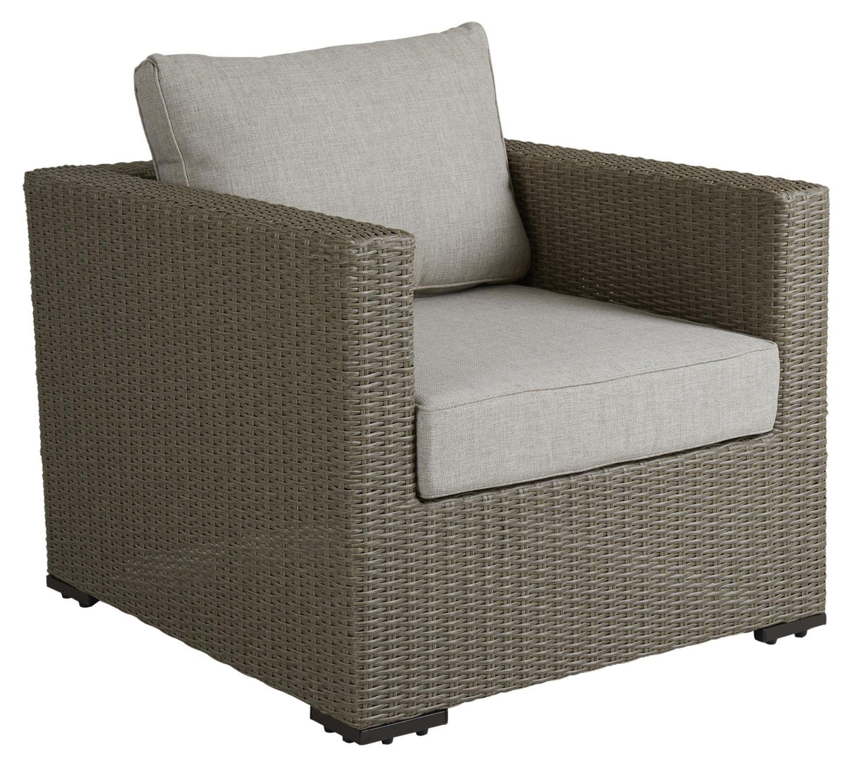 Funkia Lounge chair with cushion, Beige wicker