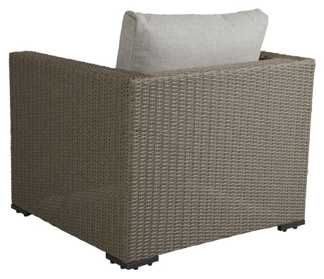 Funkia Lounge chair with cushion, Beige wicker