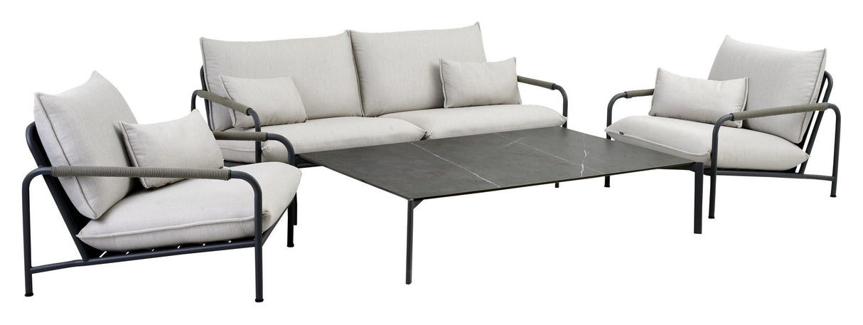 Lerberget 2.5-pers. Lounge bed with cushions, Gray