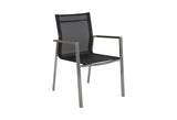 Naos Garden Chair, Black textiles with teak arm