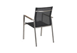 Naos Garden Chair, Black textiles with teak arm