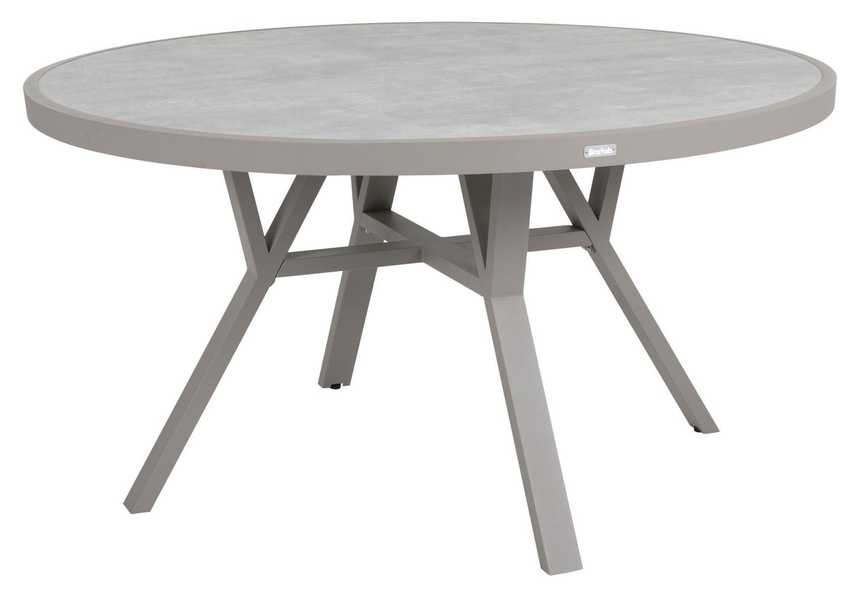 Brafab Samvaro Garden table with glass Ø140, Beige/Khaki