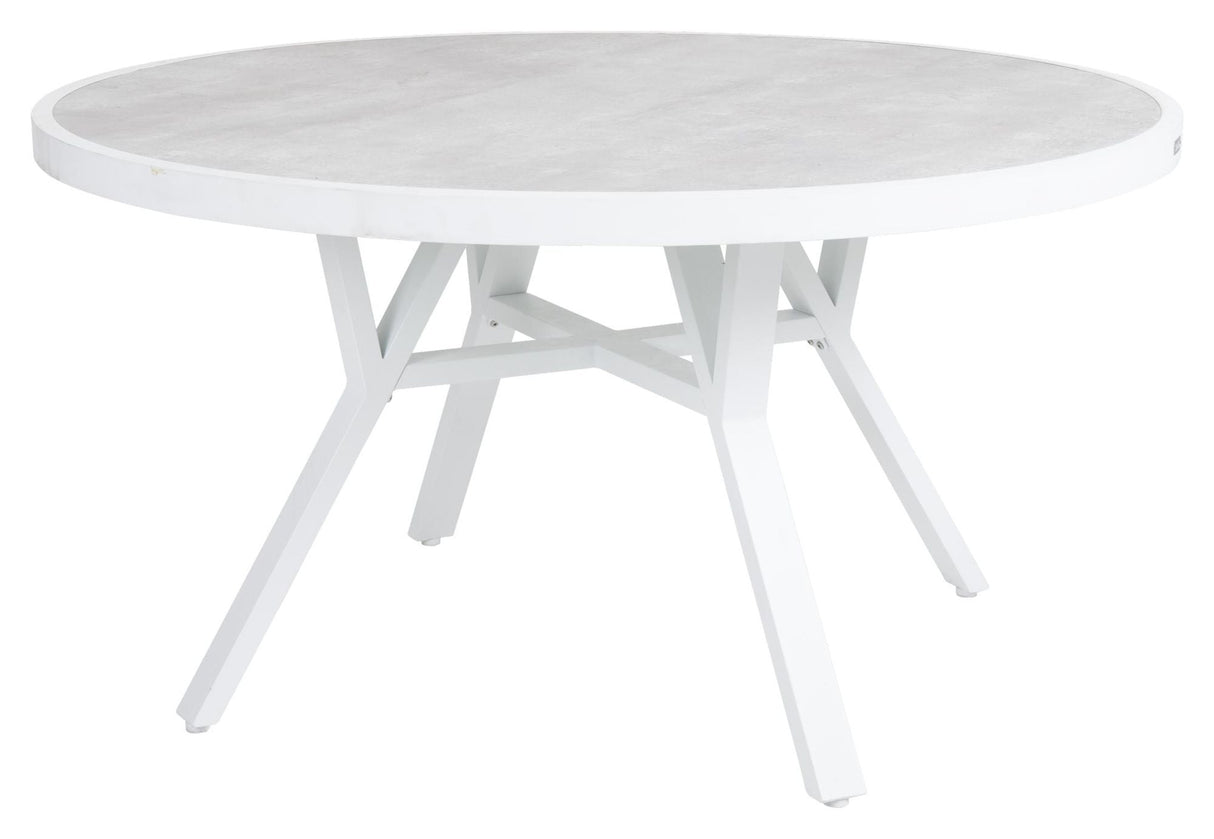 Brafab Samvaro Garden table with glass Ø140, White