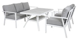 Brafab Samvaro Lounge Table w. glass, White, 140x90