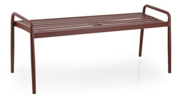 Brafab Sonnac Bench, Rust Red Aluminum