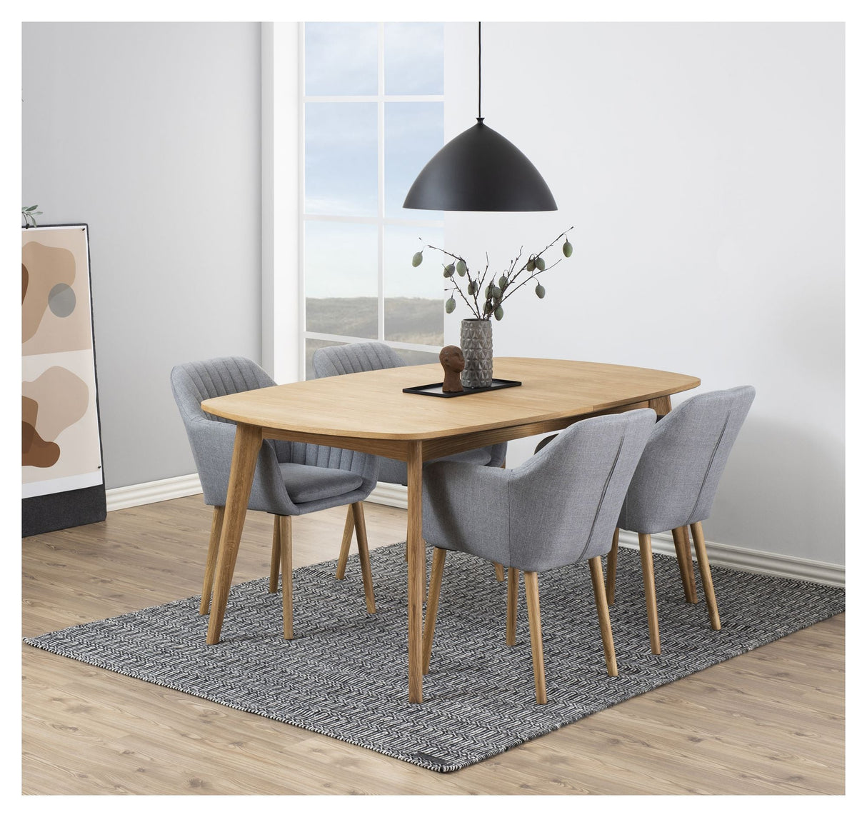 Aliva Dining table, Oiled oak veneer, 180x102