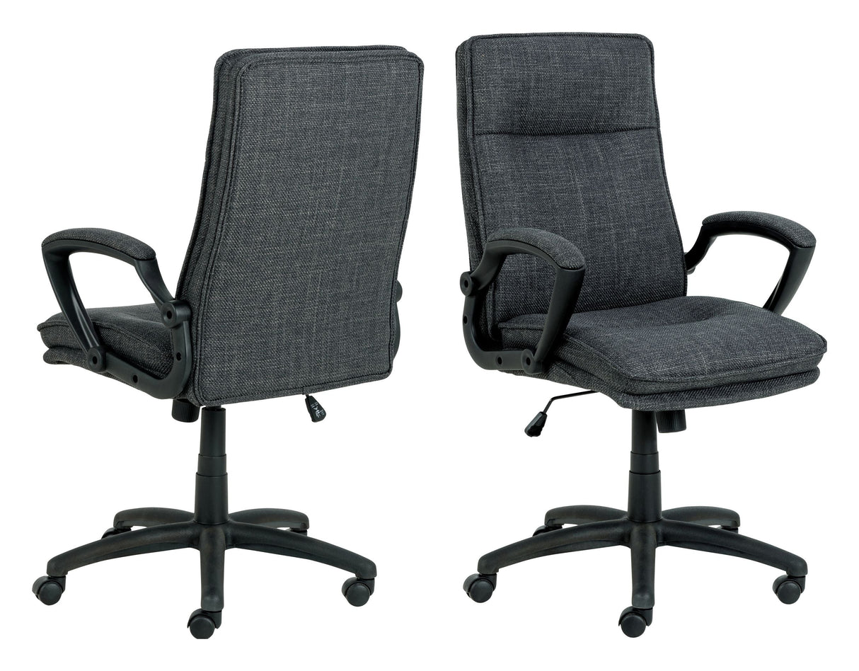 Brad Office chair with armrests and turns, Gray fabric