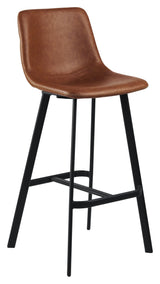 Carmel Bar Chair with retro Cognac leatherette/Black