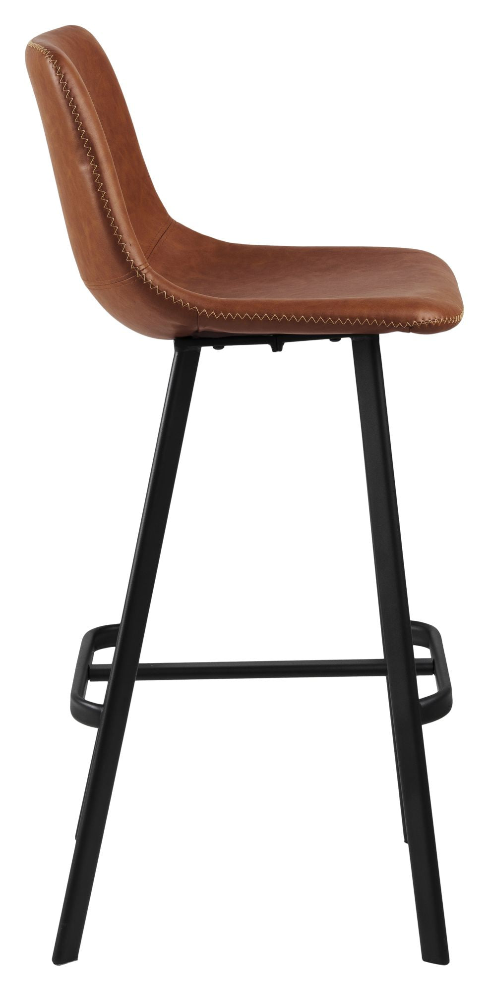 Carmel Bar Chair with retro Cognac leatherette/Black