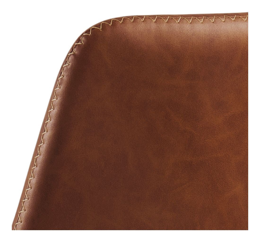 Carmel Bar Chair with retro Cognac leatherette/Black