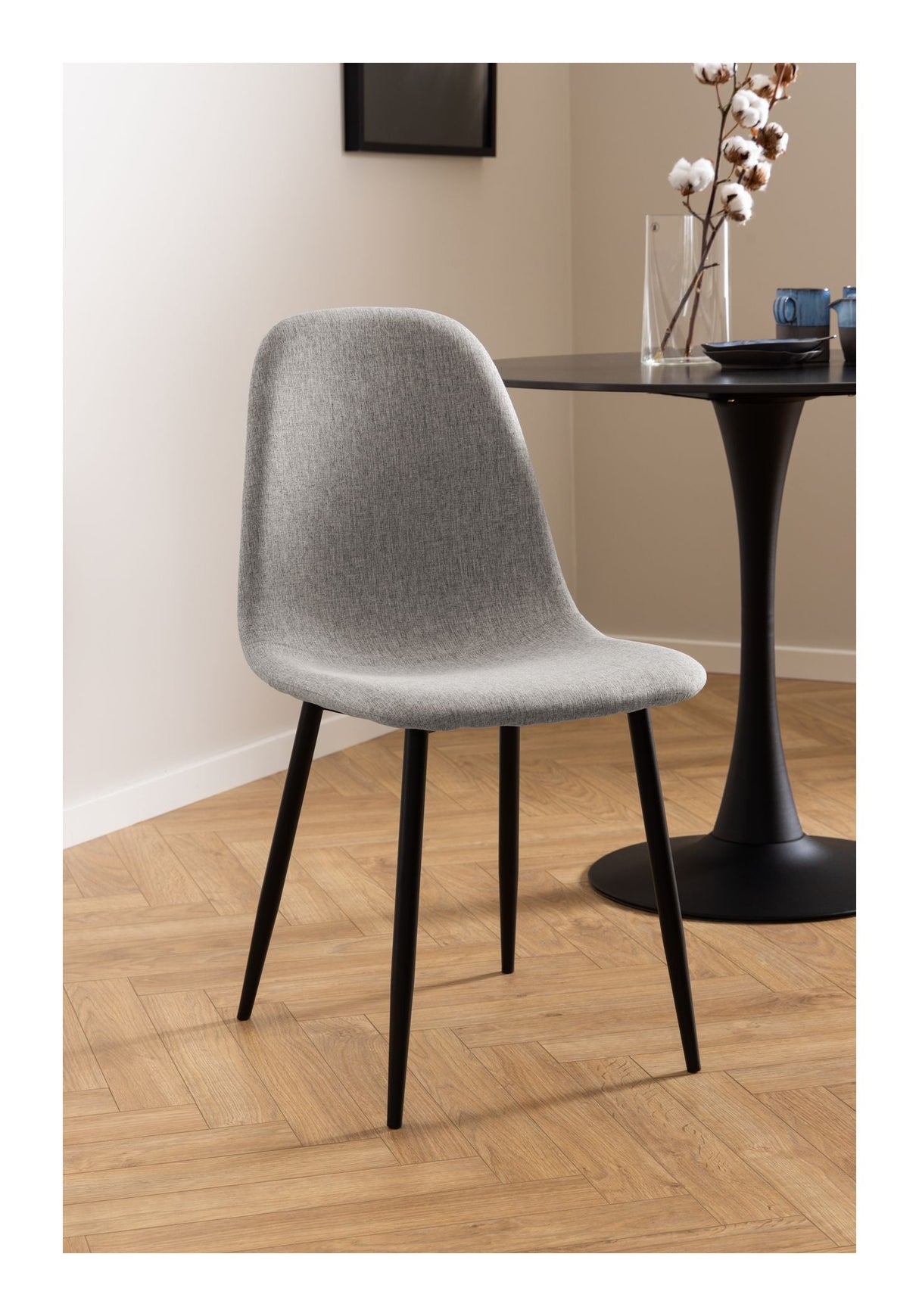 Celia Dining chair, Gray fabric