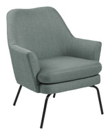 Chisa Lounge Chair, Dusty olive/Black metal