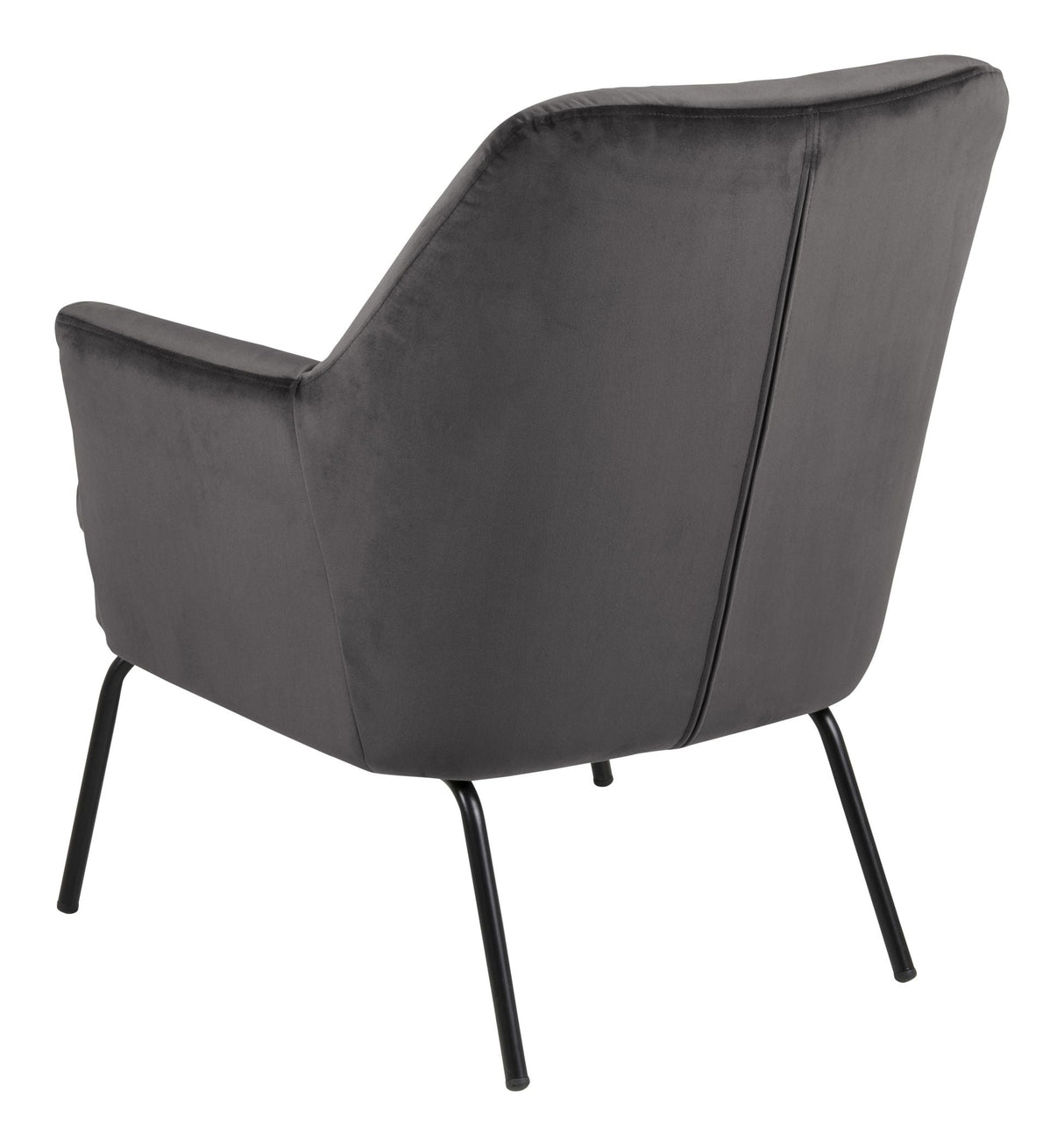 Chisa Lounge Chair, Dark Gray Velvet