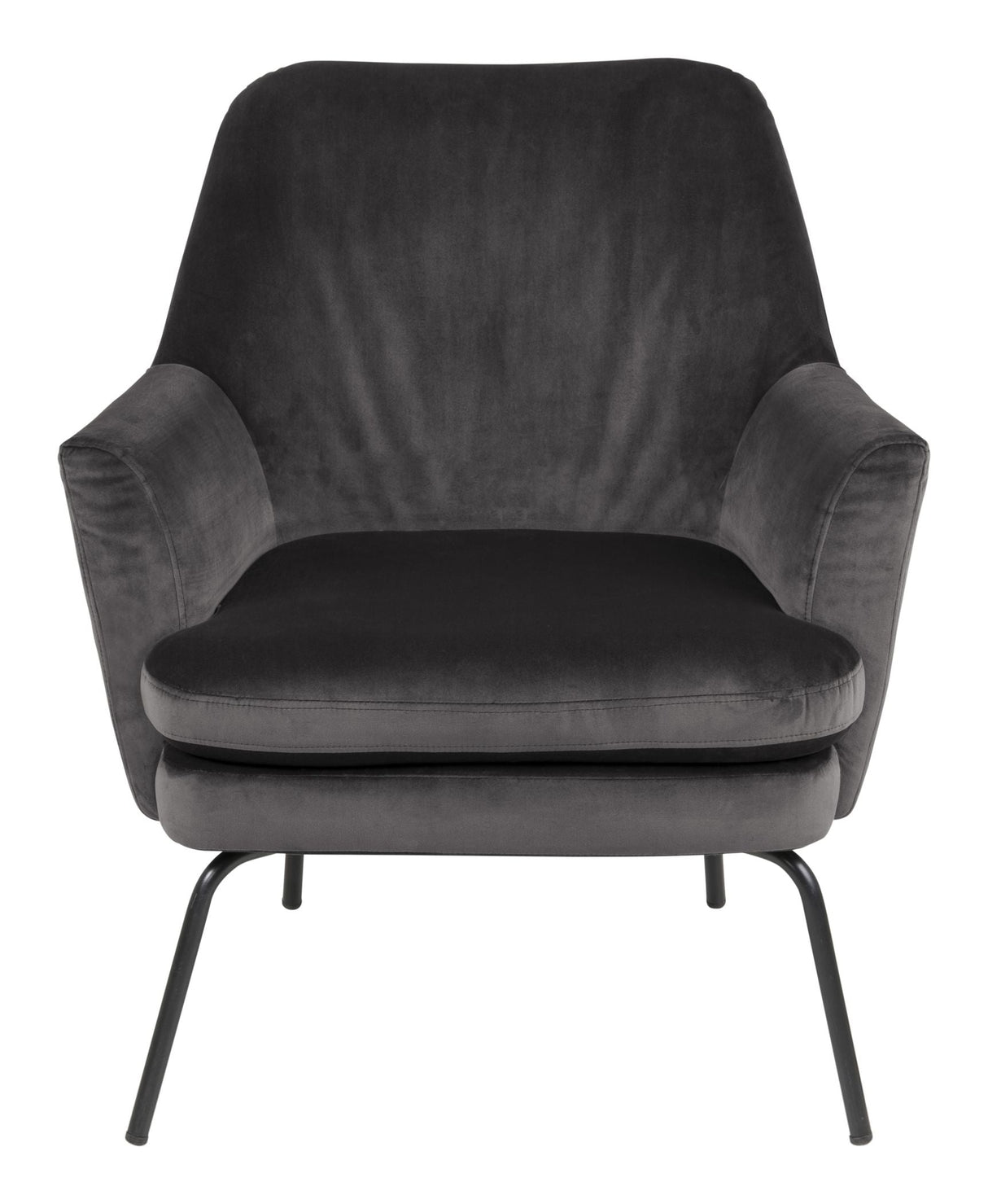 Chisa Lounge Chair, Dark Gray Velvet