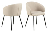 Eleanor Dining chair with armrests, Beige fabric