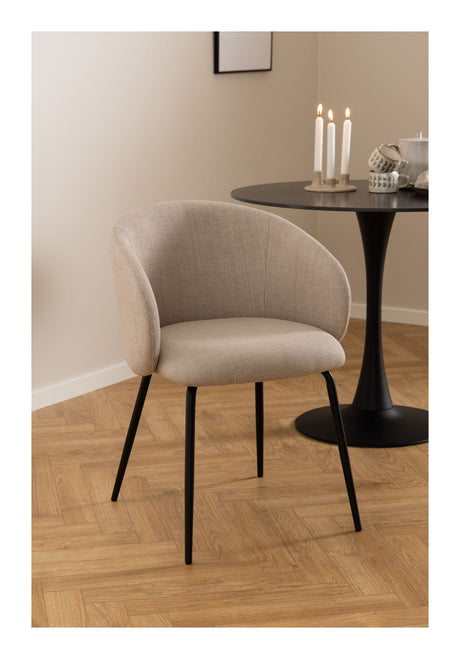 Eleanor Dining chair with armrests, Beige fabric