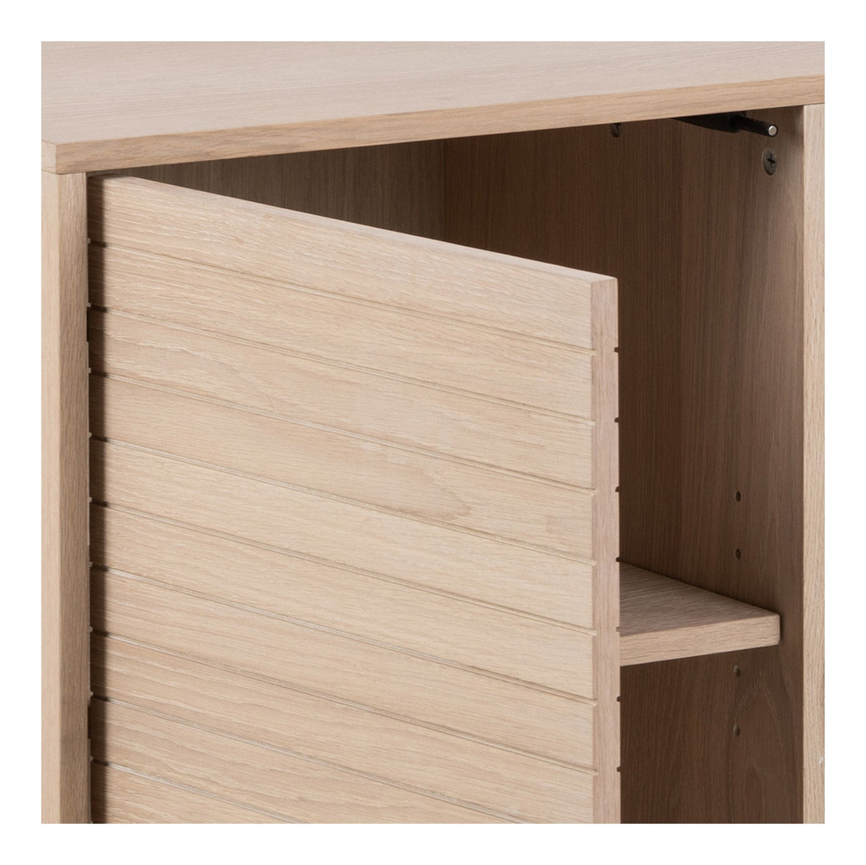 Cannes Sideboard with 3 doors and 3 shelves, White Pig oiled oak veneer