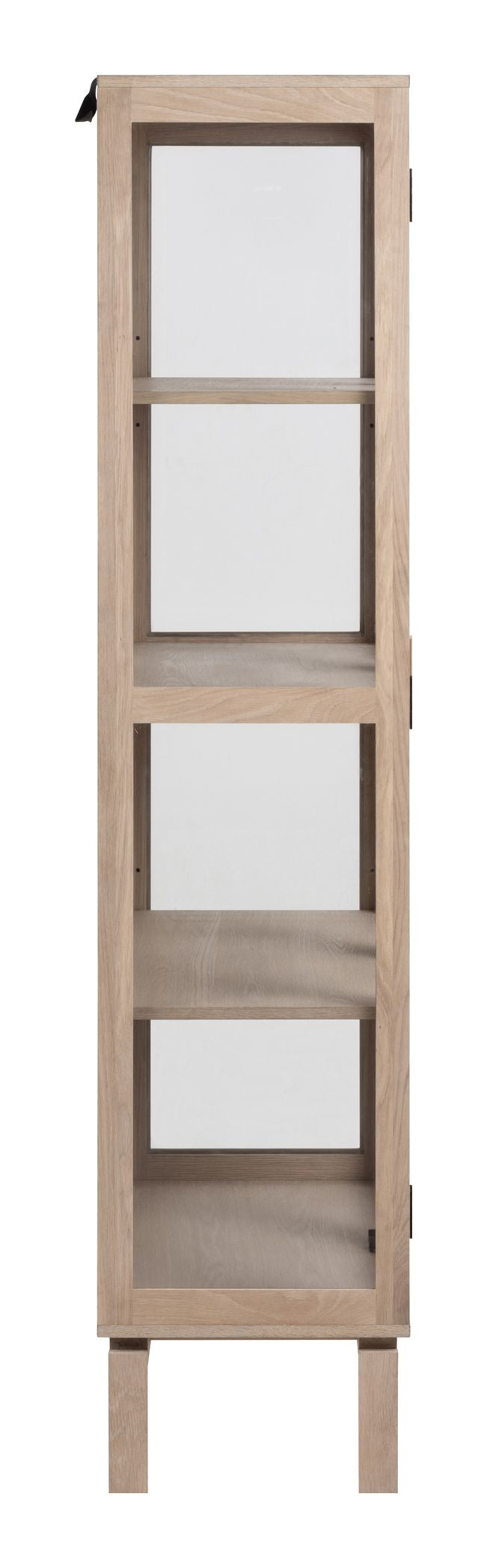 Cannes Vitrine cabinet with tempered glass, White Pig oiled oak veneer