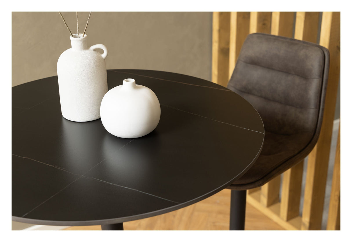 Malta Bar Table, Black Ceramic