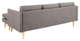 Milly 2-Pers. sofa with chaise longue, Brown fabric