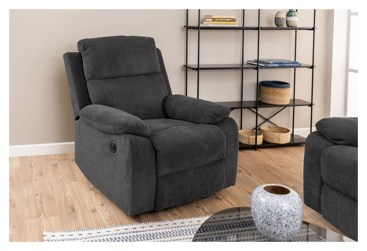 Mora Recliner with electric function, Dark gray