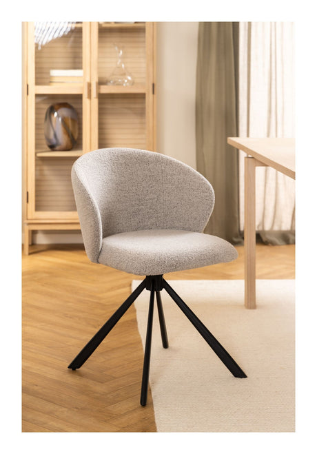 Pippa Dining chair with turn, Beige fabric