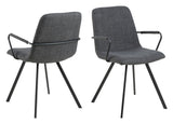 Selina Dining chair with armrests, Gray fabric