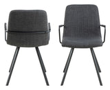 Selina Dining chair with armrests, Gray fabric