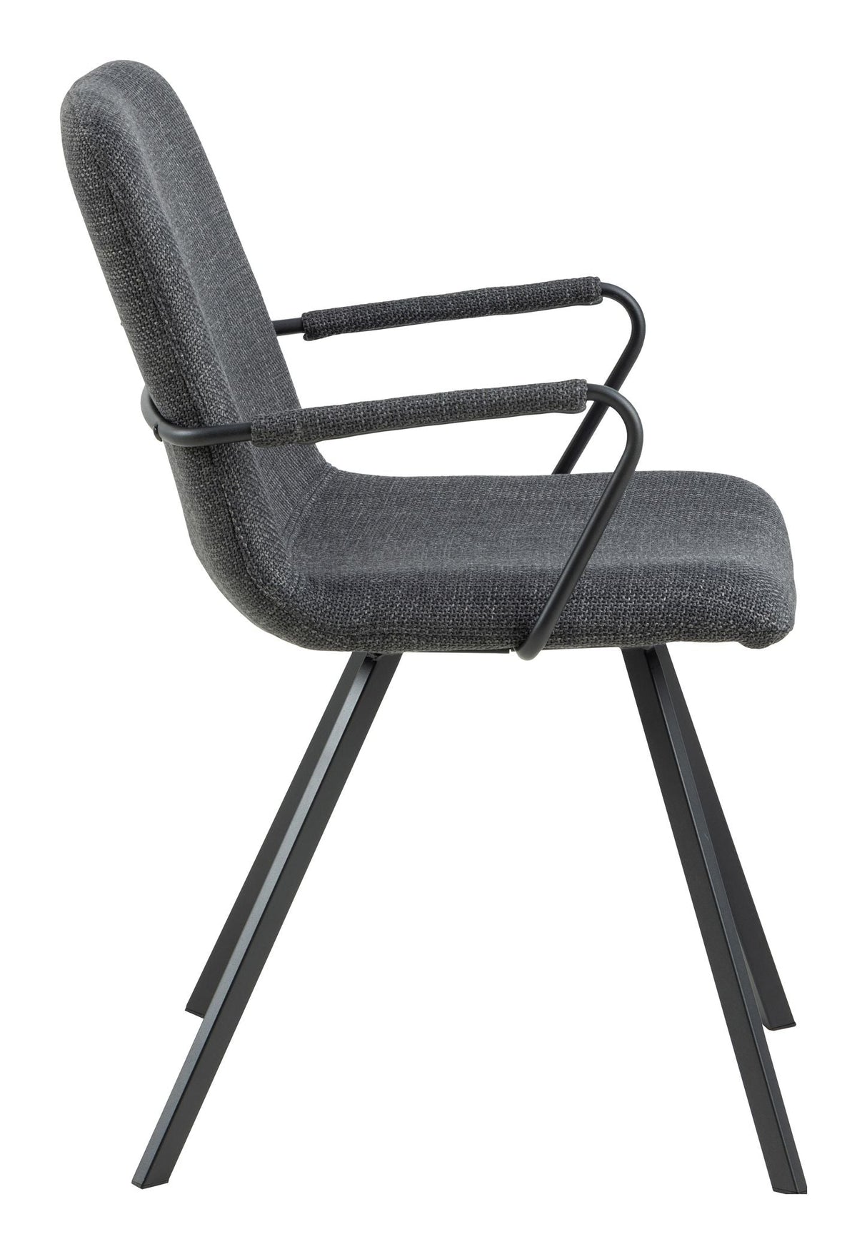 Selina Dining chair with armrests, Gray fabric