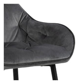 Brooke Bar Chair, Dark Gray Velvet