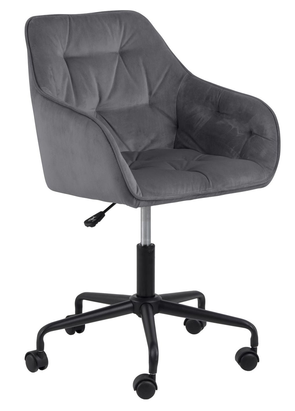 Brooke Office Chair, Dark Gray Velvet/Matte Black