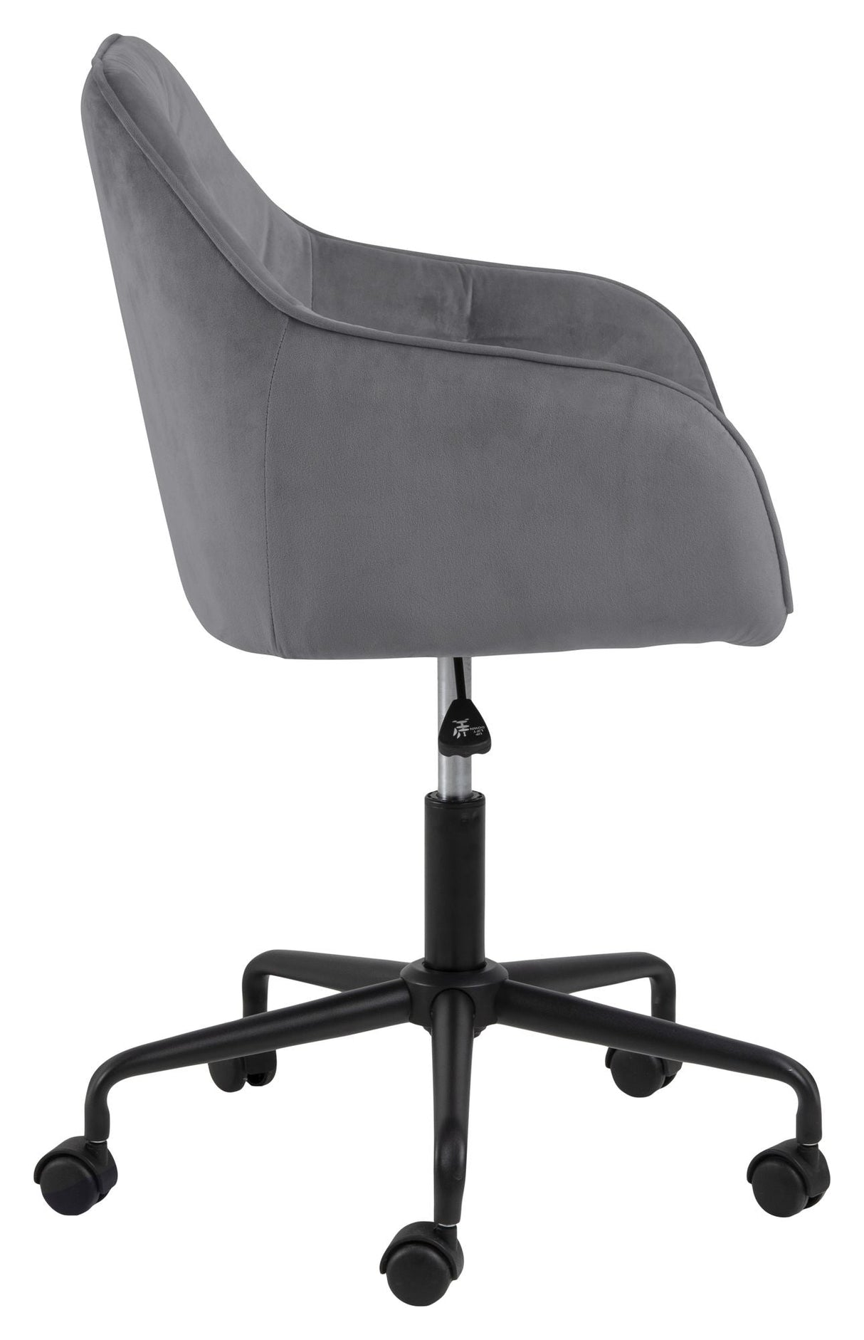 Brooke Office Chair, Dark Gray Velvet/Matte Black