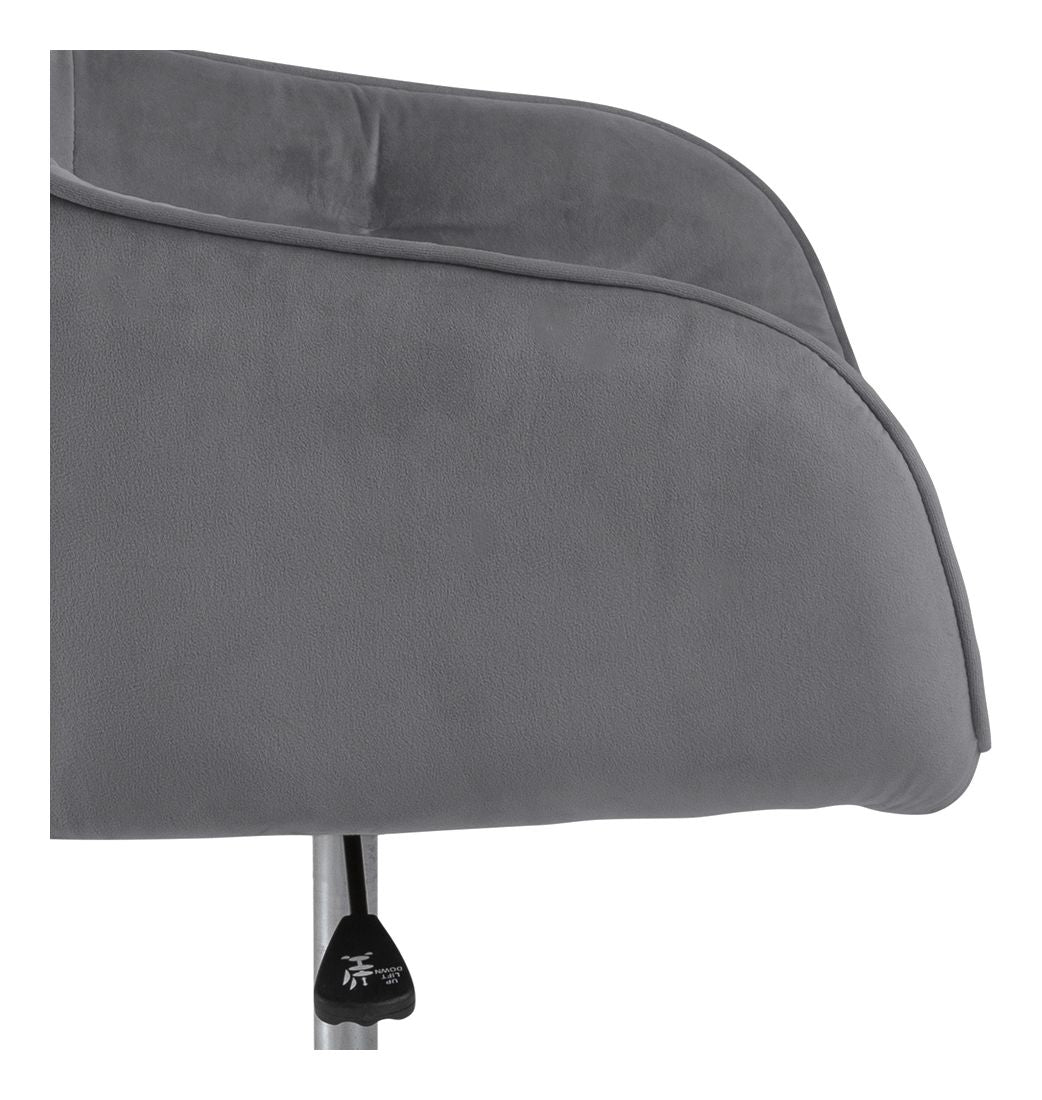 Brooke Office Chair, Dark Gray Velvet/Matte Black