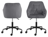 Brooke Office Chair, Dark Gray Velvet/Matte Black