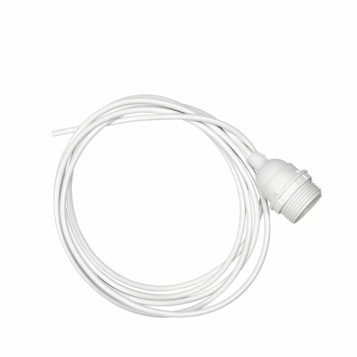 3 mtr. Plastic cord and socket - White