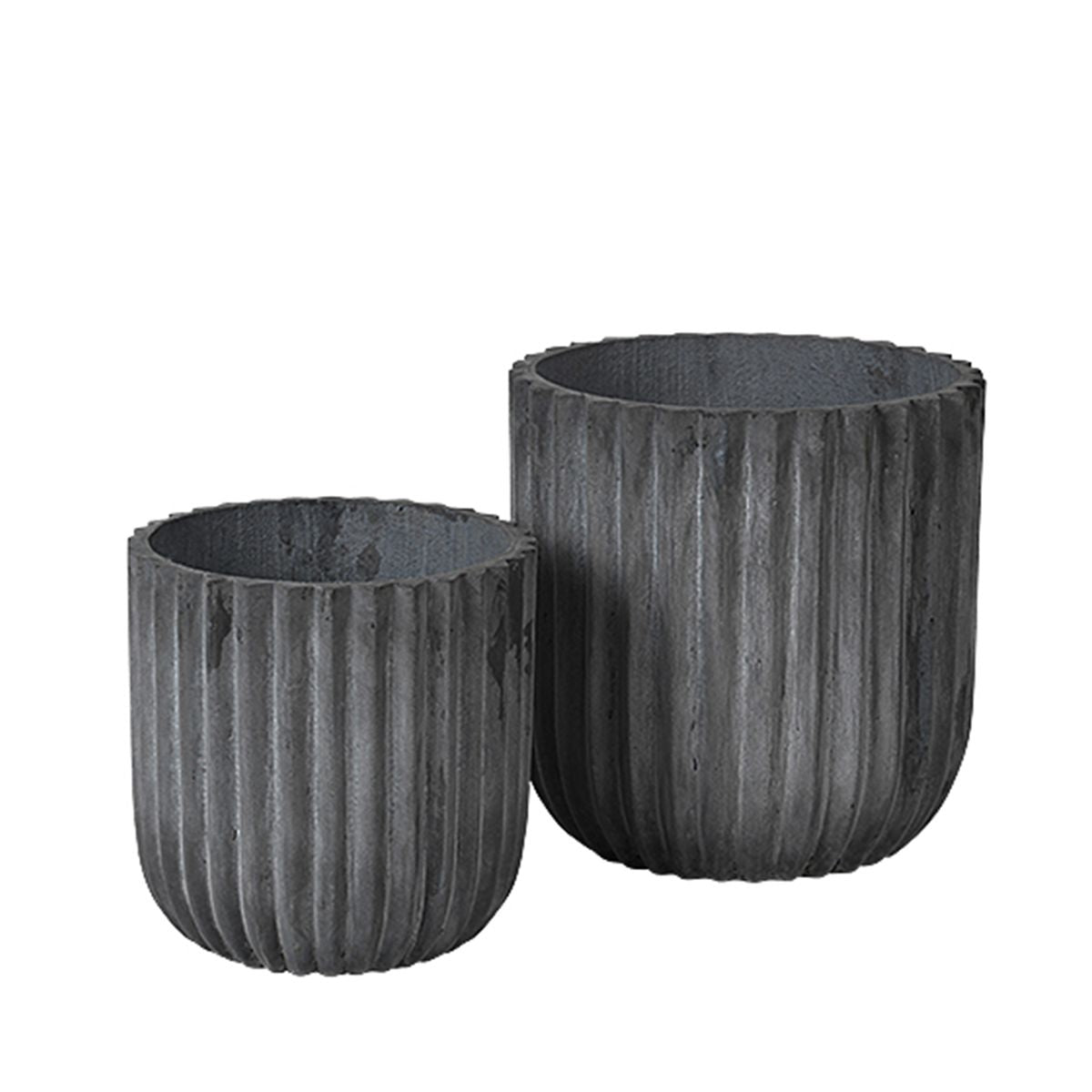 Fiber Flowepot cylinder s/2, Charcoal