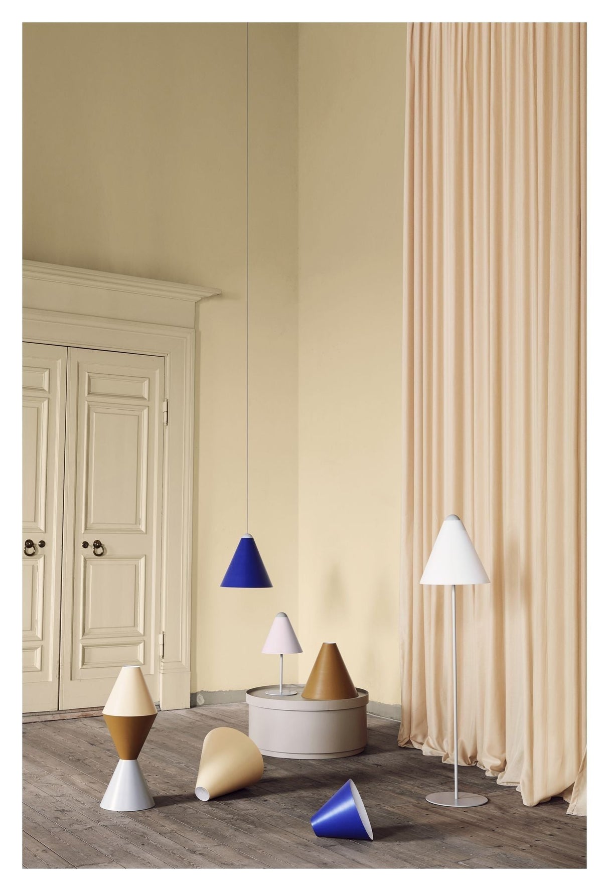 Gine Lamp shade L, Dark blue, Ø35