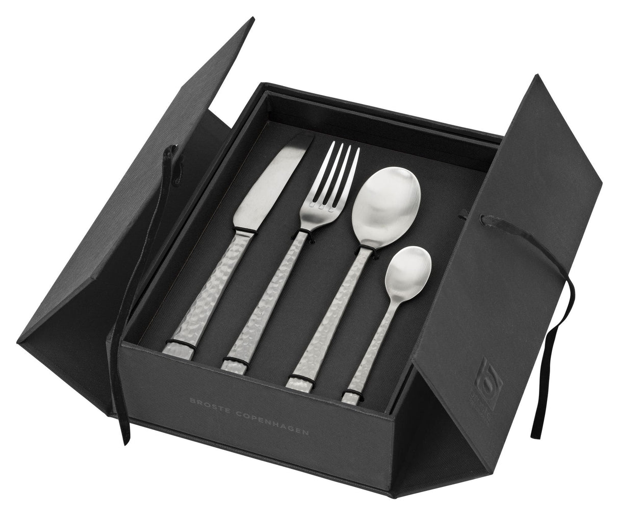 Hune Cutlery Set 16 pieces, Brushed Satin, Hammered