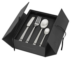 Hune Cutlery Set 16 pieces, Brushed Satin, Hammered