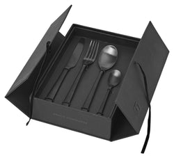 Hune Cutlery Set 16 pieces, Titanium Mat black