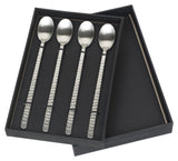 Hune Latte Spoons Set/4 Brushed Satin, Hammered