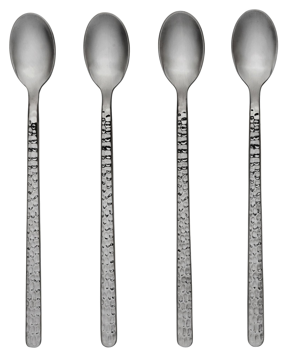 Hune Latte Spoons Set/4 Brushed Satin, Hammered