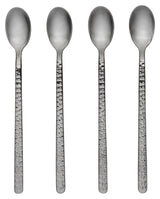 Hune Latte Spoons Set/4 Brushed Satin, Hammered