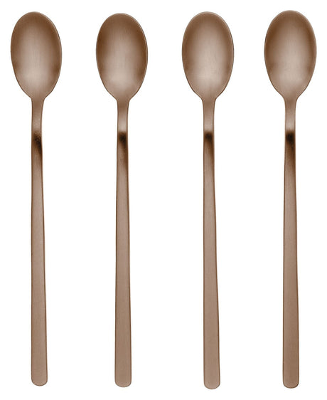 Hune Latte spoons, set/4, Titanium espresso