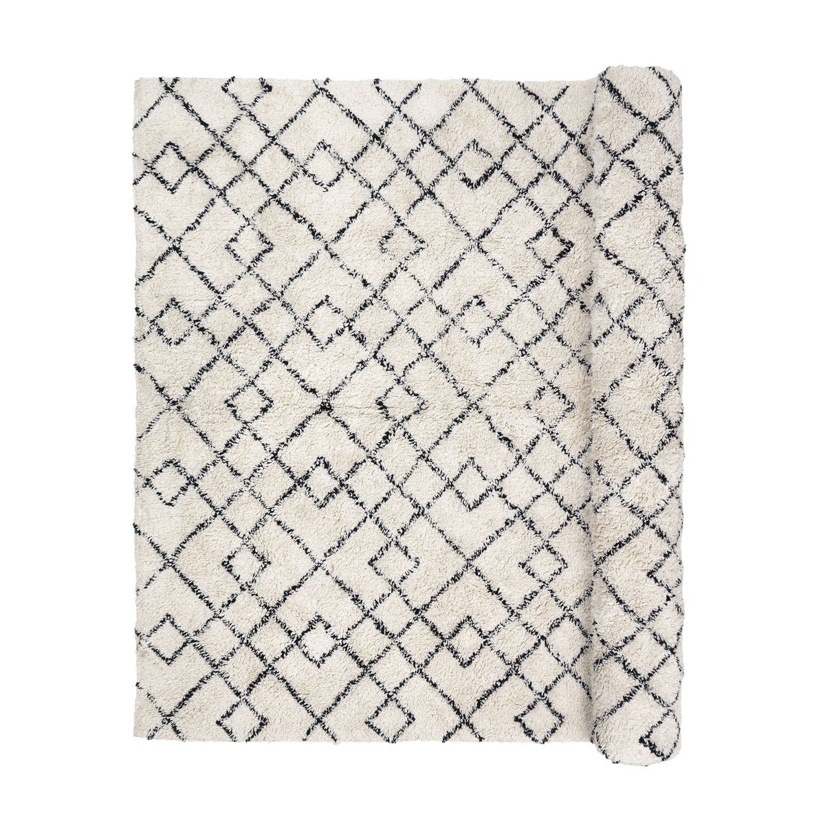 Janson Rug 300x200 cotton - Ivory/Black