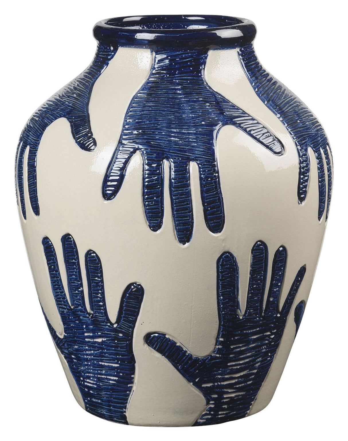 Mime Vase, White/blue