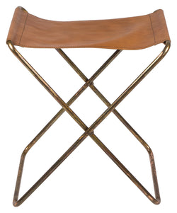 Nola Folding chair with leather, Antique copper