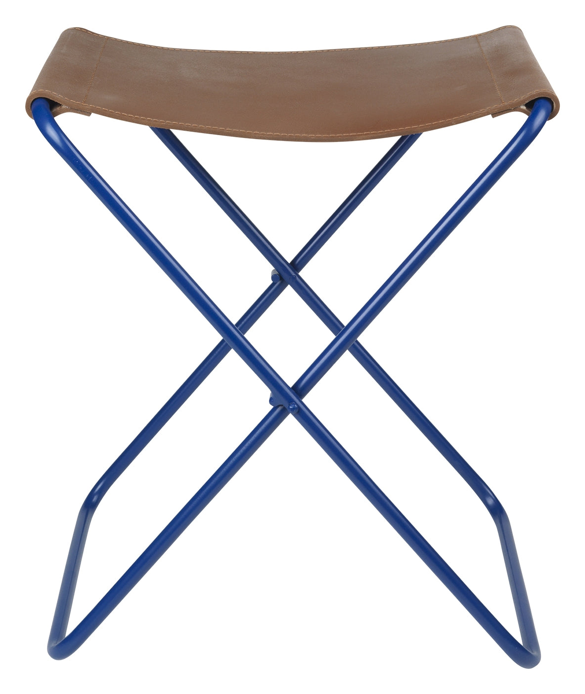 Nola Folding chair with leather, Blue