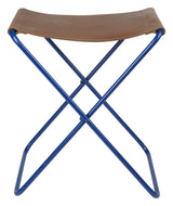 Nola Folding chair with leather, Blue